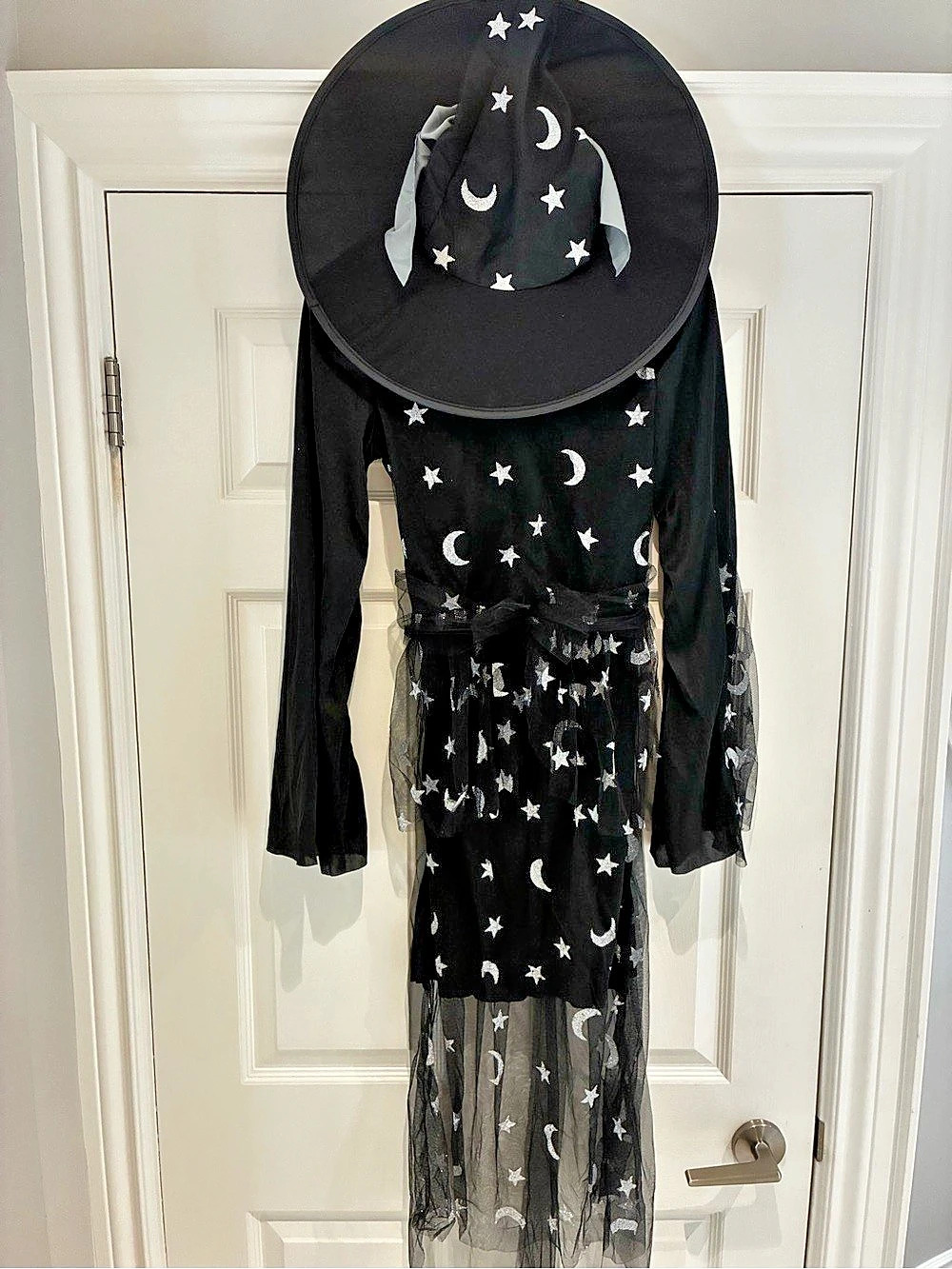 Girls Witch Costume Dress with Hat in Black